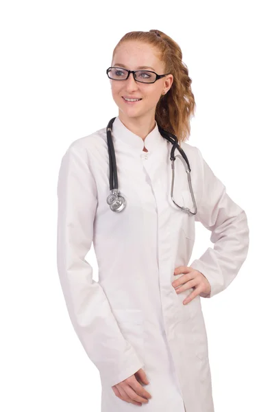 Young woman doctor isolated on white — Stock Photo, Image