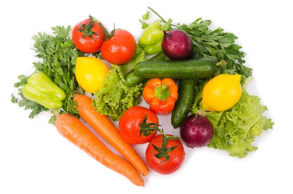 Míchaná zelenina, izolované na bílém — Stock fotografie