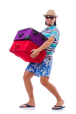 Beyaz bavullarla gezen adam.