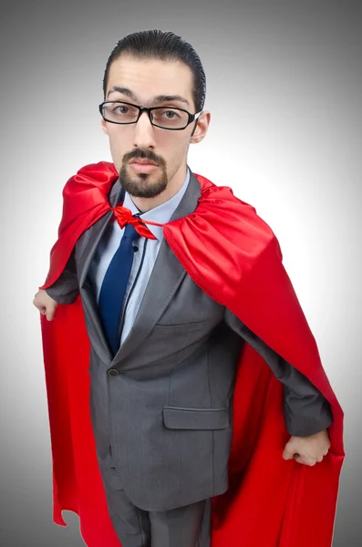 Funny Superman in business suit — Stock Photo, Image