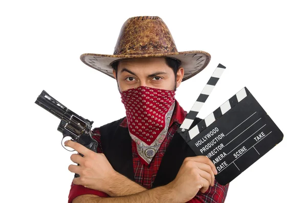 Young cowboy isolated on white — Stock Photo, Image