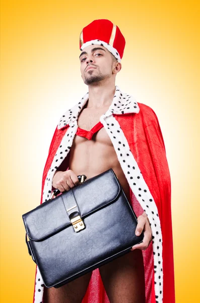 Naked male king — Stock Photo, Image