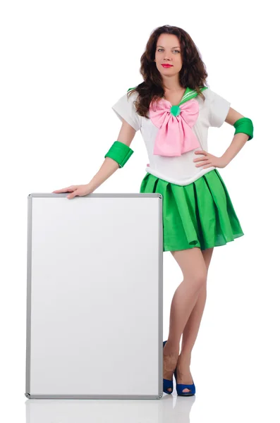 Modello femminile in costume cosplay isolato su bianco — Foto Stock