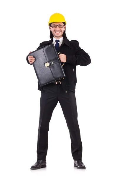 Young construction architect isolated on the white — Stock Photo, Image