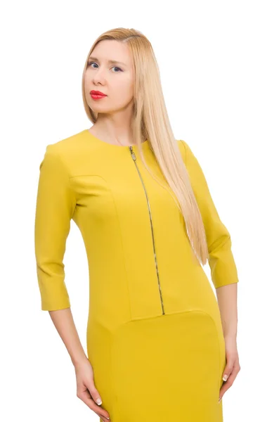 Chica bonita en vestido amarillo —  Fotos de Stock