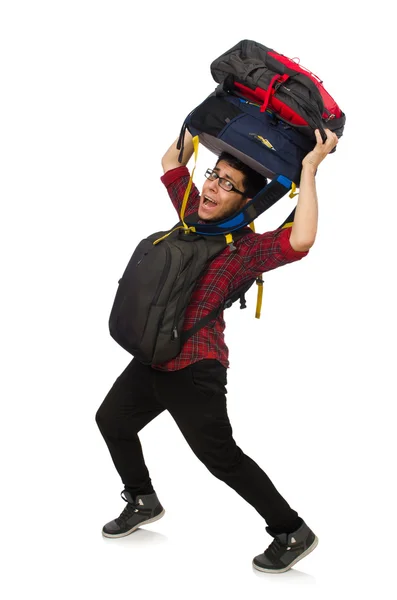 Junger Mann mit Taschen — Stockfoto
