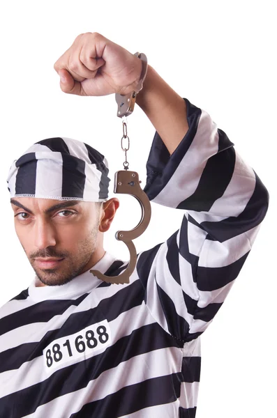 Prison inmate isolated on the white — Stock Photo, Image