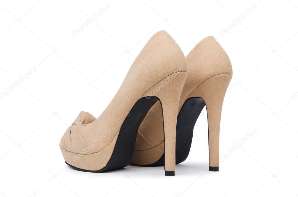 Woman shoes isolated on the white background