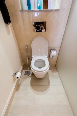 Modern iç mekanda tuvalet.