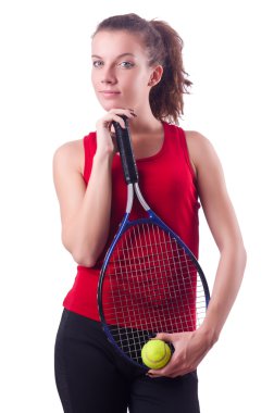 beyaz izole kadın tenisçi