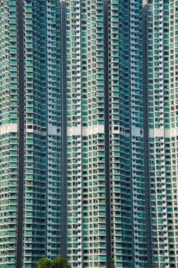 Hong Kong 'daki yoğun konut binası.