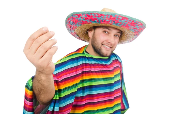 Смешной мексиканец на белом — стоковое фото