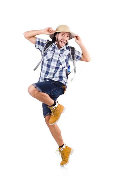 Young traveler with rucksack — Stock Photo, Image