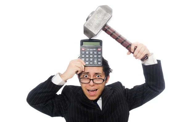 Young employee with keyboard — Stock Photo, Image