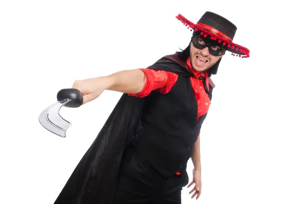 Young man in carnival coat — Stock Photo, Image