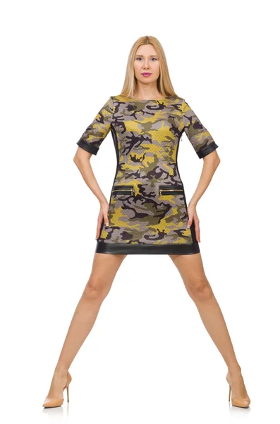 Frau in militärischem Kleid — Stockfoto