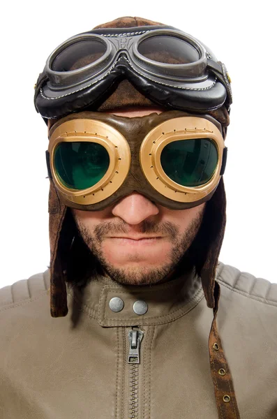 Funny pilot on the white — Stock Photo, Image