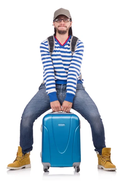 Young male tourist with bag — Stock Photo, Image