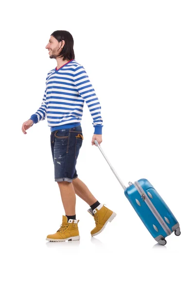 Young male tourist with bag — Stock Photo, Image