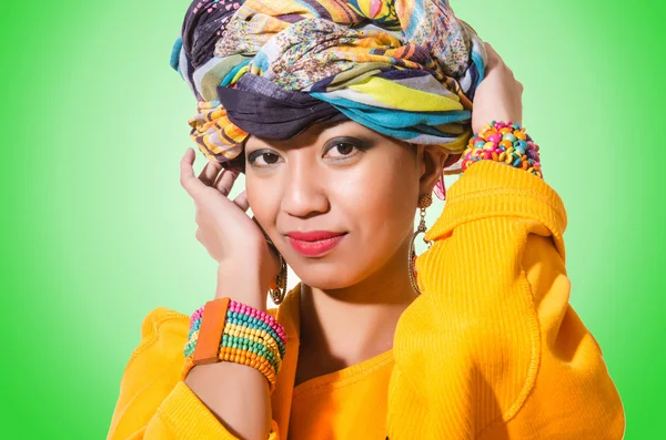 Afro-american woman against the gradient — Stock Photo, Image