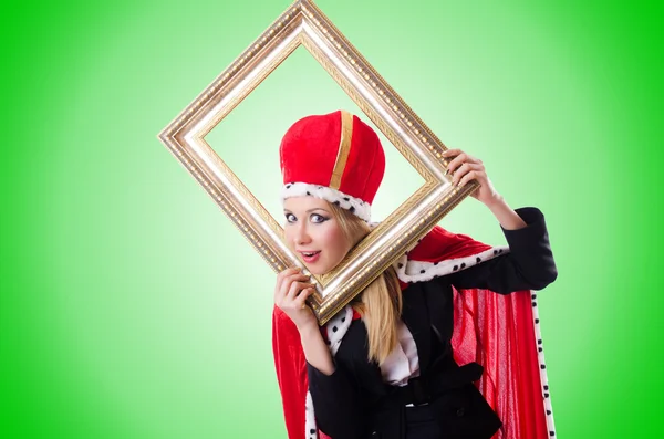 Woman queen in funny concept — Stock Photo, Image