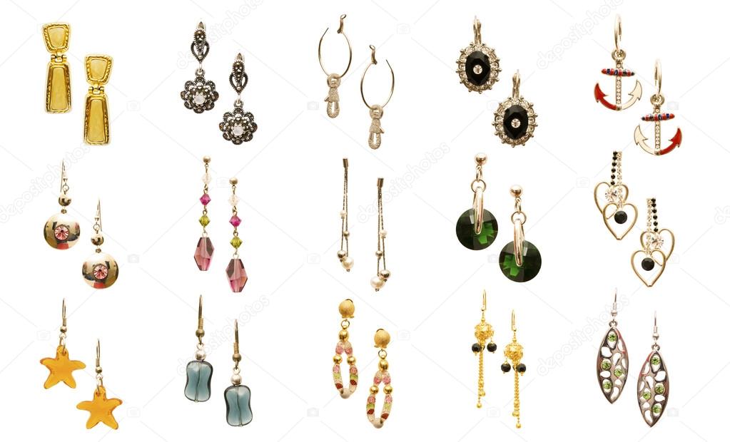 Set of various earrings