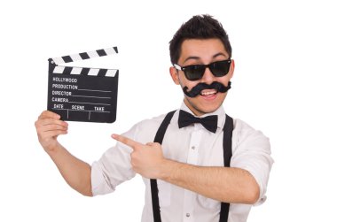 Komik beyaz izole film tokmağı ile