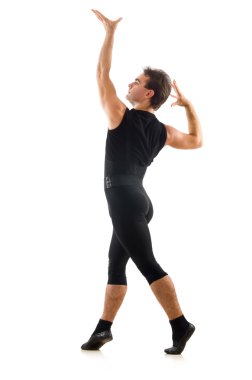 Beyaz arka plan üzerinde izole dansçı