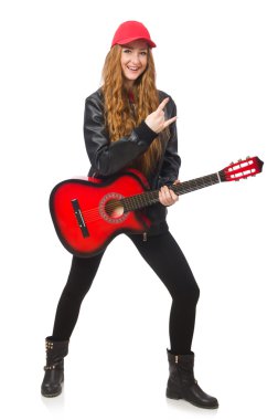 gitar ile güzel kız