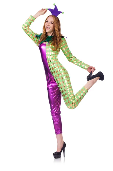 Woman wearing clown costume — Stock Photo, Image