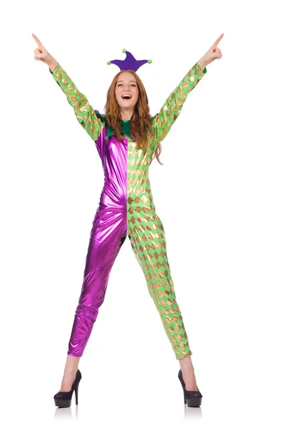 Woman wearing clown costume — Stock Photo, Image