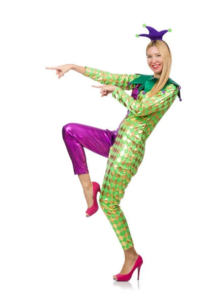Woman wearing clown costume — Stock Photo, Image