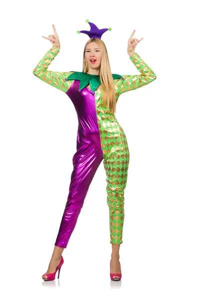 Woman wearing clown costume — Stock Photo, Image
