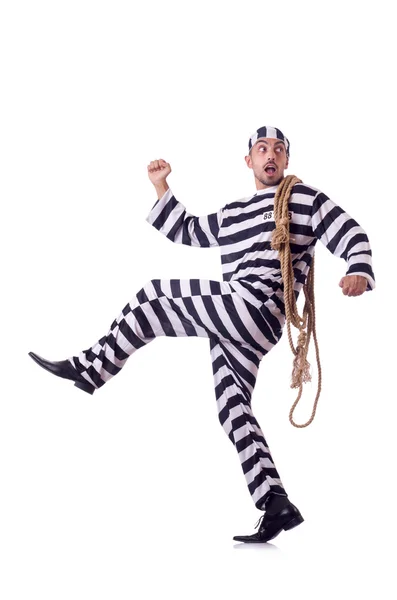 Prison inmate isolated on the white — Stock Photo, Image