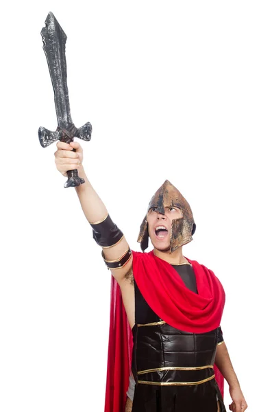 Gladiador segurando espada — Fotografia de Stock