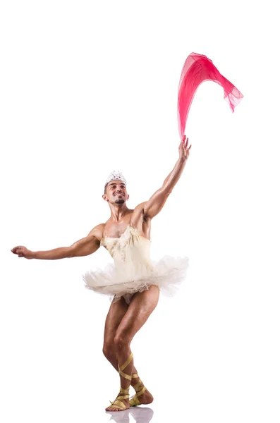 Man in tutu uitvoeren van ballet dans — Stockfoto