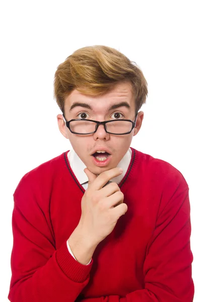 Étudiant isolé sur blanc — Photo