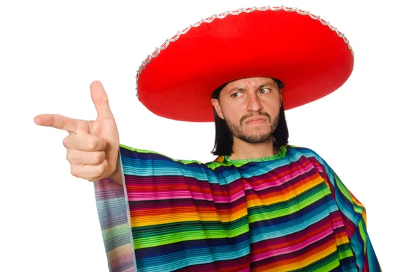 Hombre guapo en poncho vívido — Foto de Stock