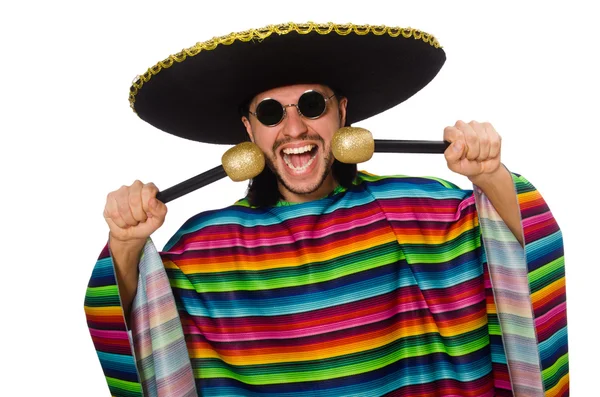 Handsome man in vivid poncho — Stock Photo, Image