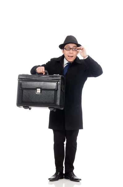 Jeune homme tenant une valise — Photo