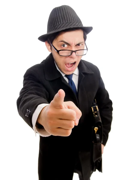 Young man holding suitcase — Stock Photo, Image