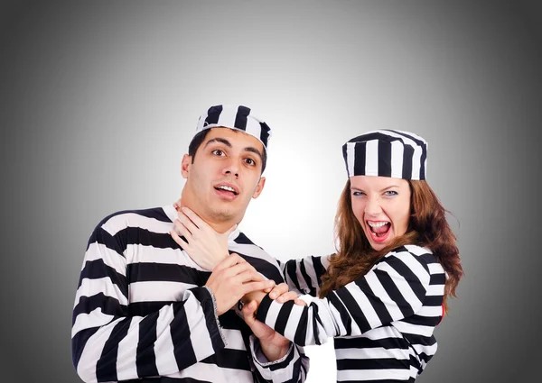 Pair of prisoners against the gradient — Stock Photo, Image