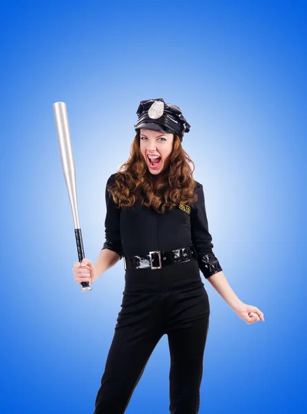 Polizia donna contro il gradiente — Foto Stock