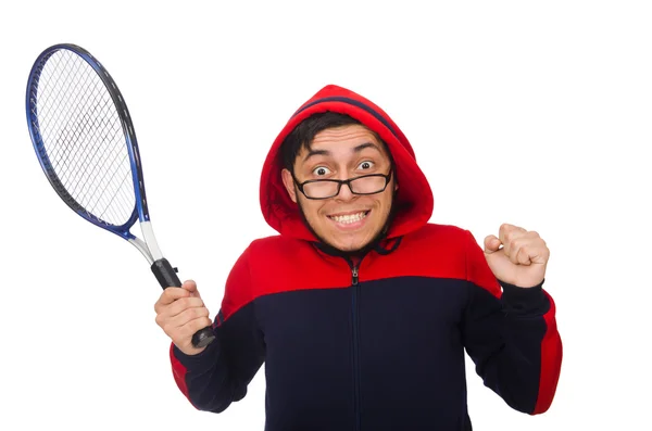 Young man wearing sport costume isolated on white — Stock Photo, Image