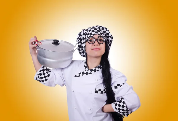 Joven cocinero contra el gradiente — Foto de Stock