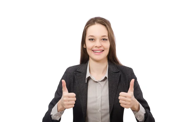 Working lady isolated on white — Stock Photo, Image