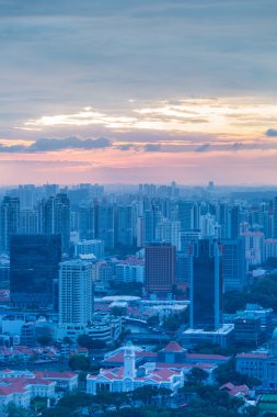 Singapur Panoraması şehir merkezi silueti