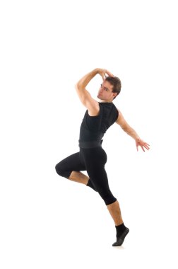 Beyaz arka plan üzerinde izole dansçı