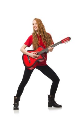 gitar ile güzel kız