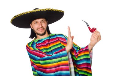 Beyaz pançolu yakışıklı adam izole edilmiş.